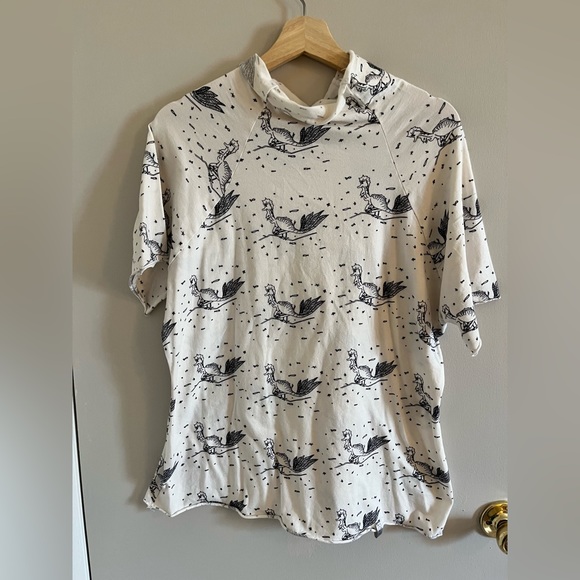 Victa Designs Dragonbird mock neck short sleeve turtleneck, Women’s Size L - Picture 1 of 7